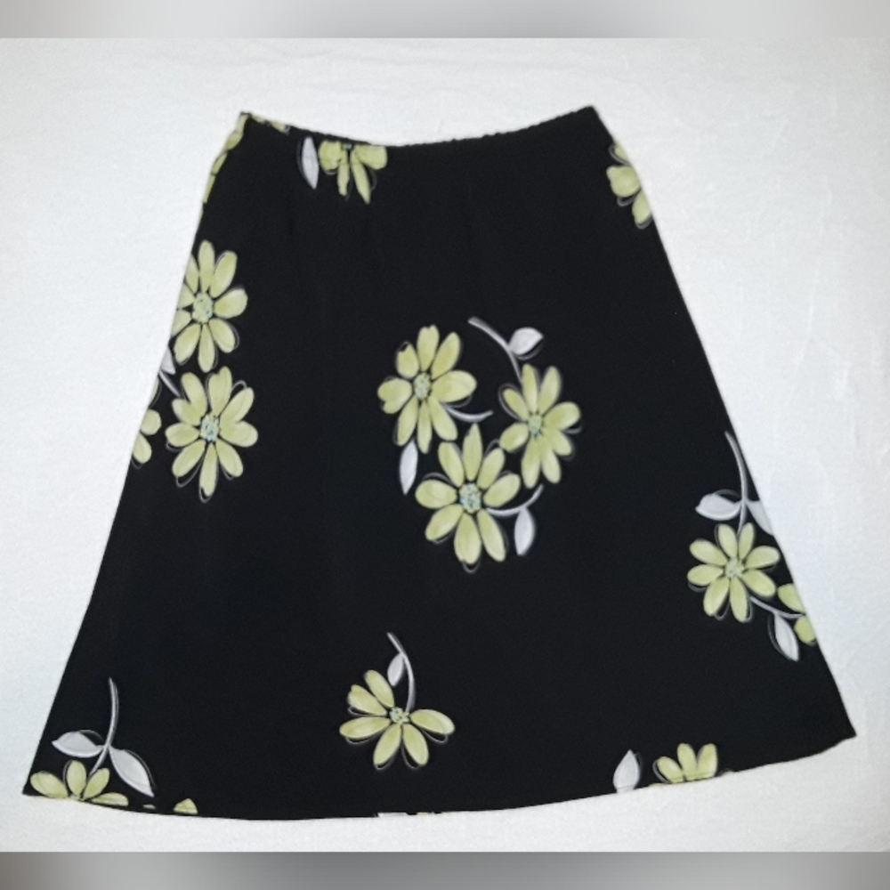 Black Floral Midi Skirt